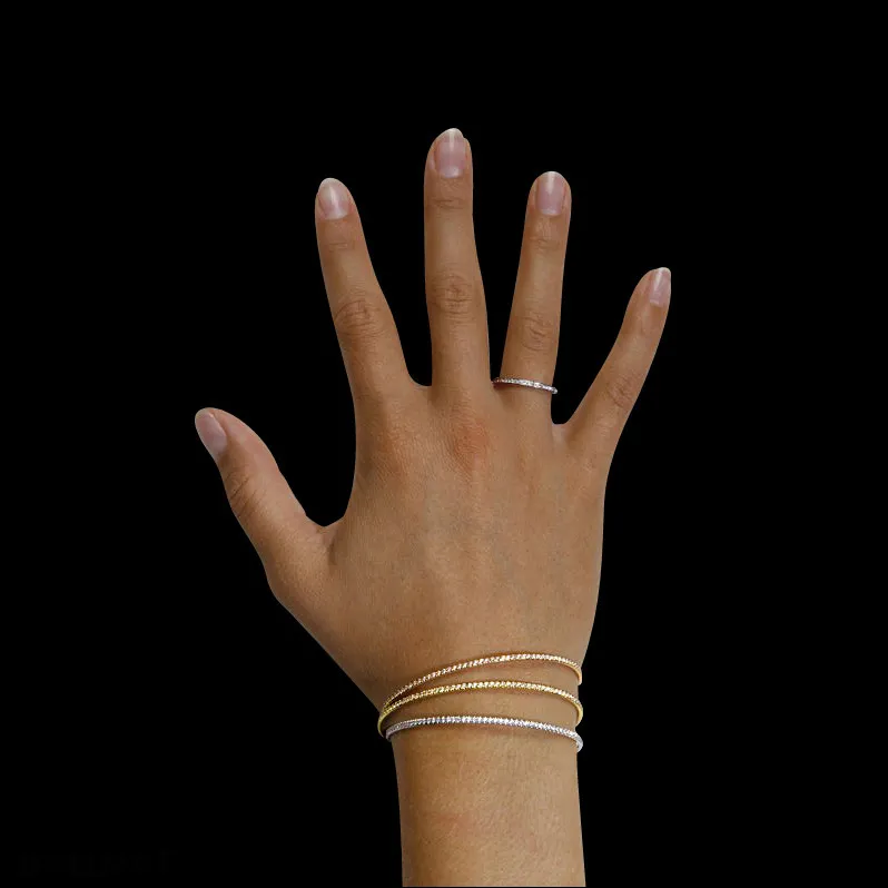 0.75 quilates pulsera diamante abierta en oro amarillo 