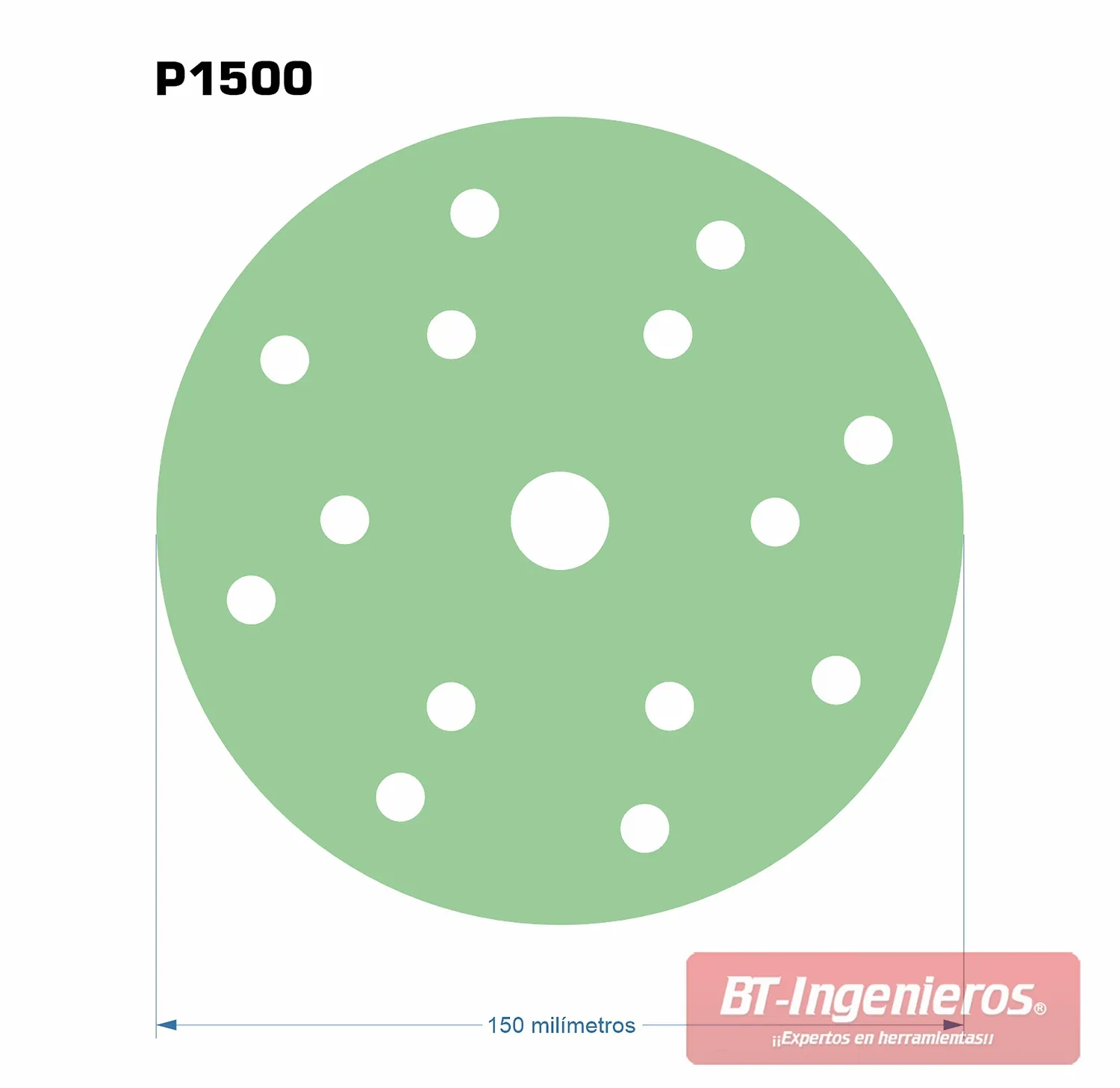 100 DISCOS DE LIJADO DE FILM PERFORADOS 150 MM  G1500