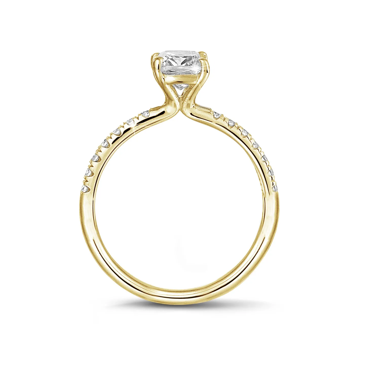 1.50 quilates anillo solitario con diamante talla esmeralda en oro amarillo con diamantes en los lados 