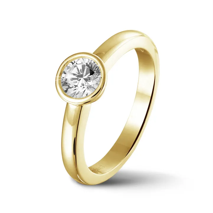 2.00 quilates anillo solitario en oro amarillo con un diamante redondo 