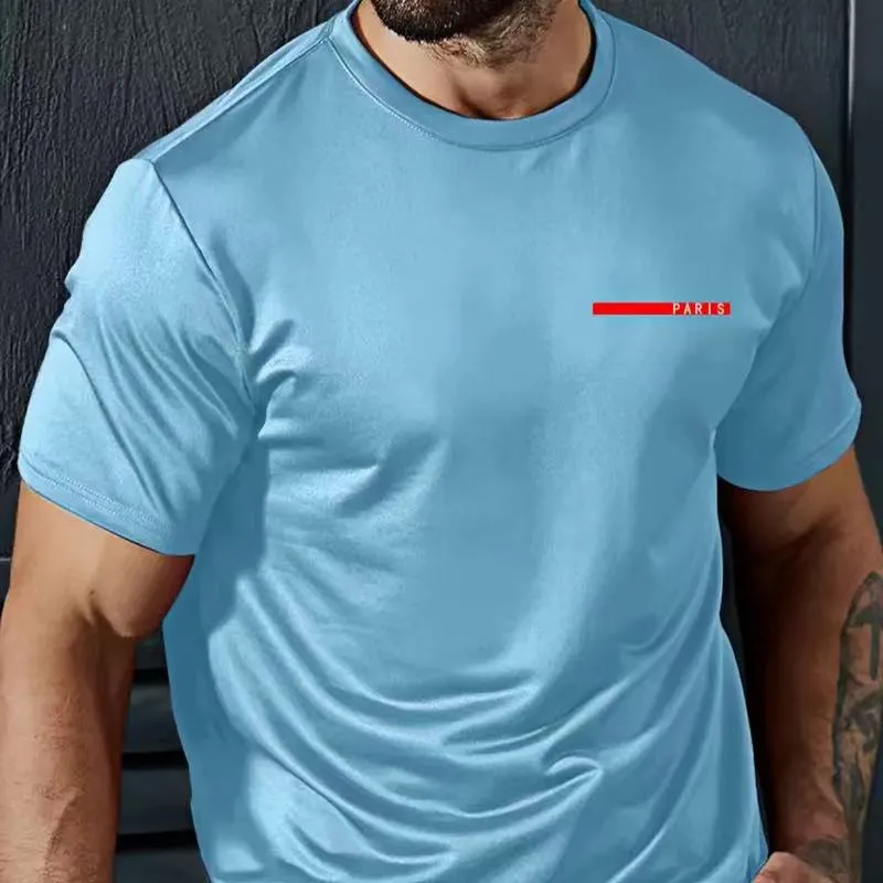2024 Camiseta de lujo para hombres Summer Red Rayado Rayas Reductor de cuello