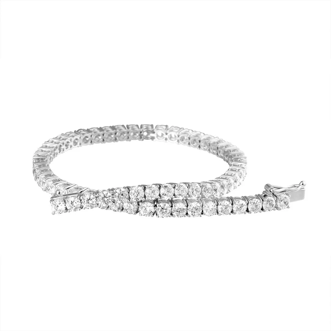 3.70 quilates pulsera rivièra diamante en oro blanco 