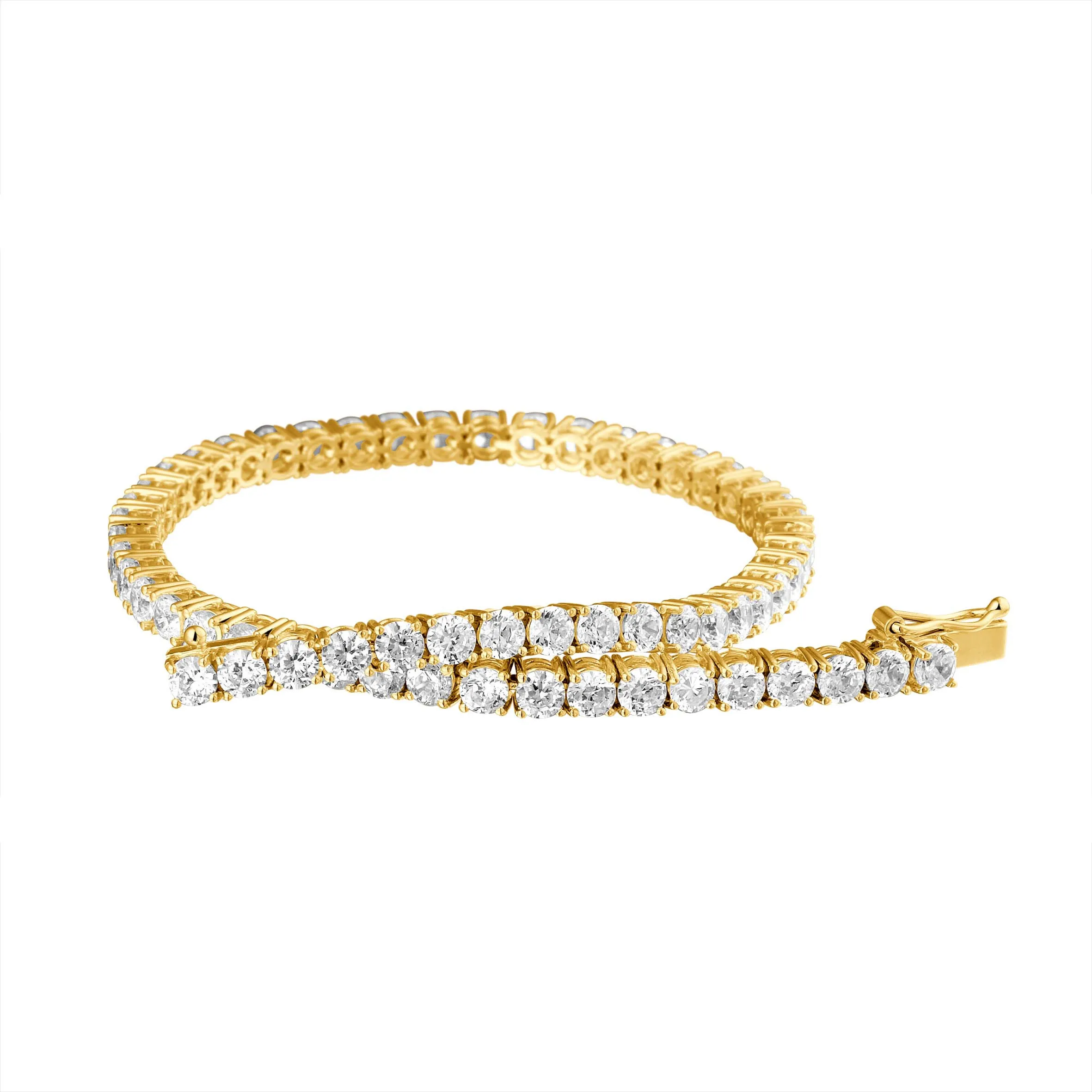 4.00 quilates pulsera rivièra diamante en oro amarillo 