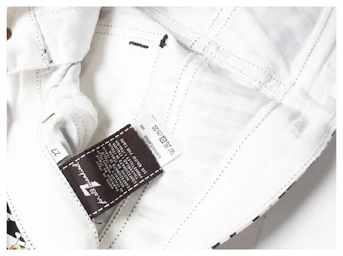 7 For All Mankind 7 Para toda la humanidad, vaqueros con estampado dálmata. Negro Blanco 