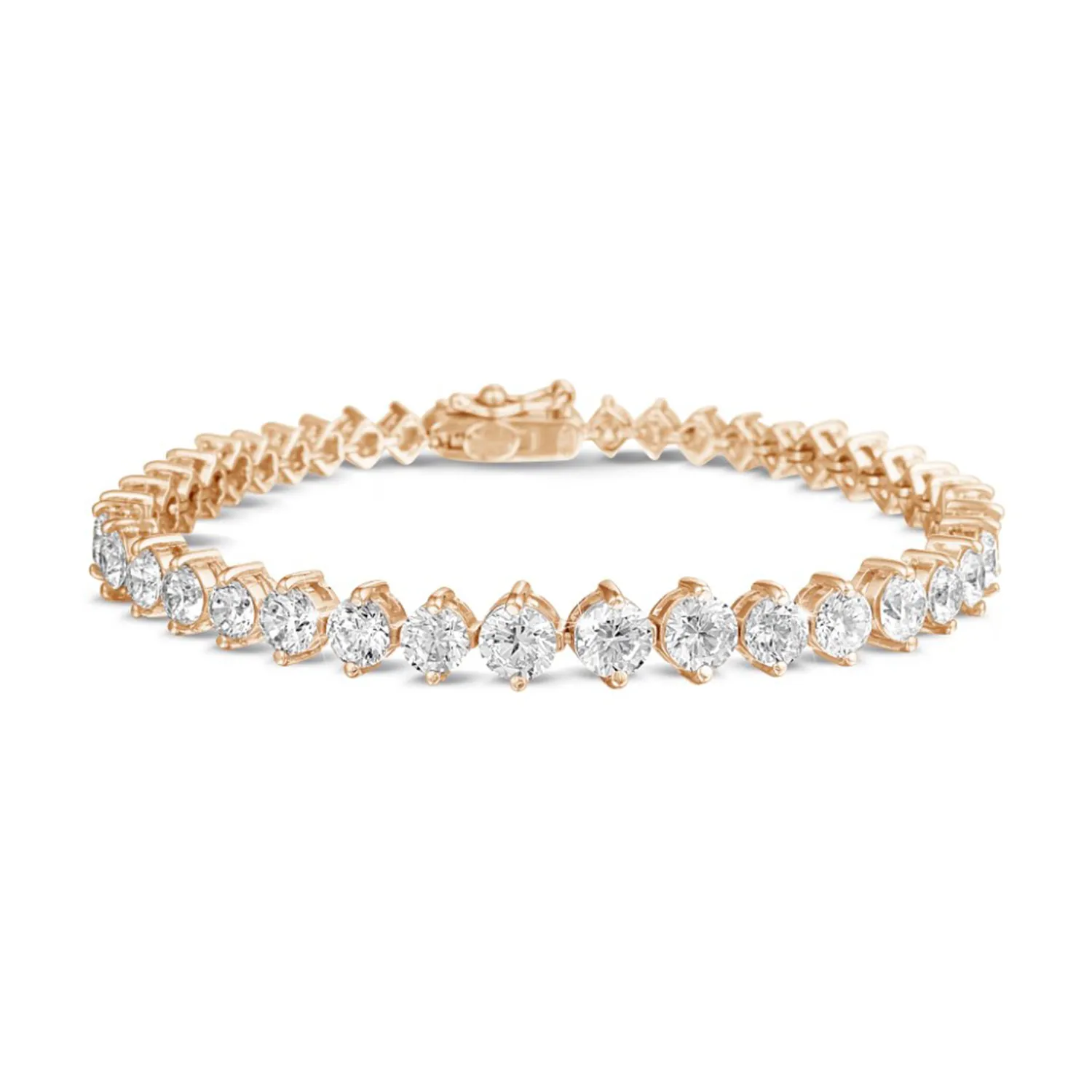 7.40 quilates pulsera degradé de diamantes en oro rojo 