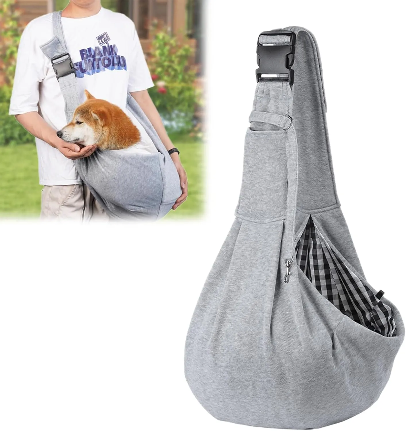ACTOYS Bolsa de Viaje para Mascotas  Reversible Bolsa de Transporte para Perro  Transportador de Mascotas Sin Manos  Bandolera p