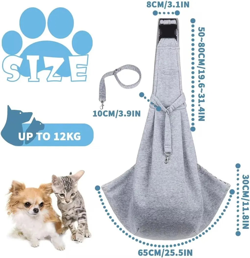 ACTOYS Bolsa de Viaje para Mascotas  Reversible Bolsa de Transporte para Perro  Transportador de Mascotas Sin Manos  Bandolera p