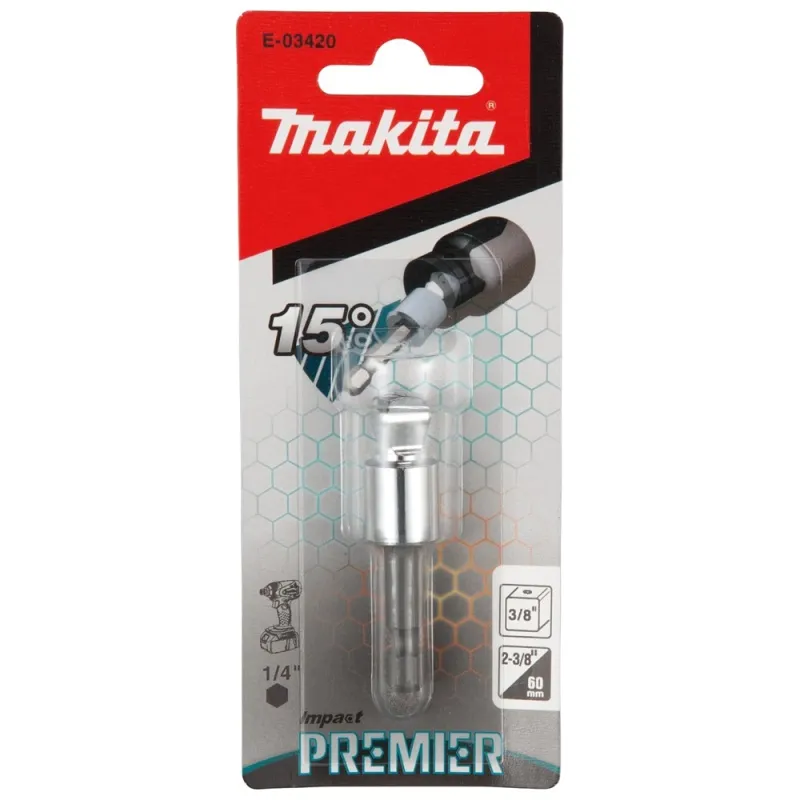 ADAPTADOR DE 1/4" HEX A 3/8" MAKITA E03420