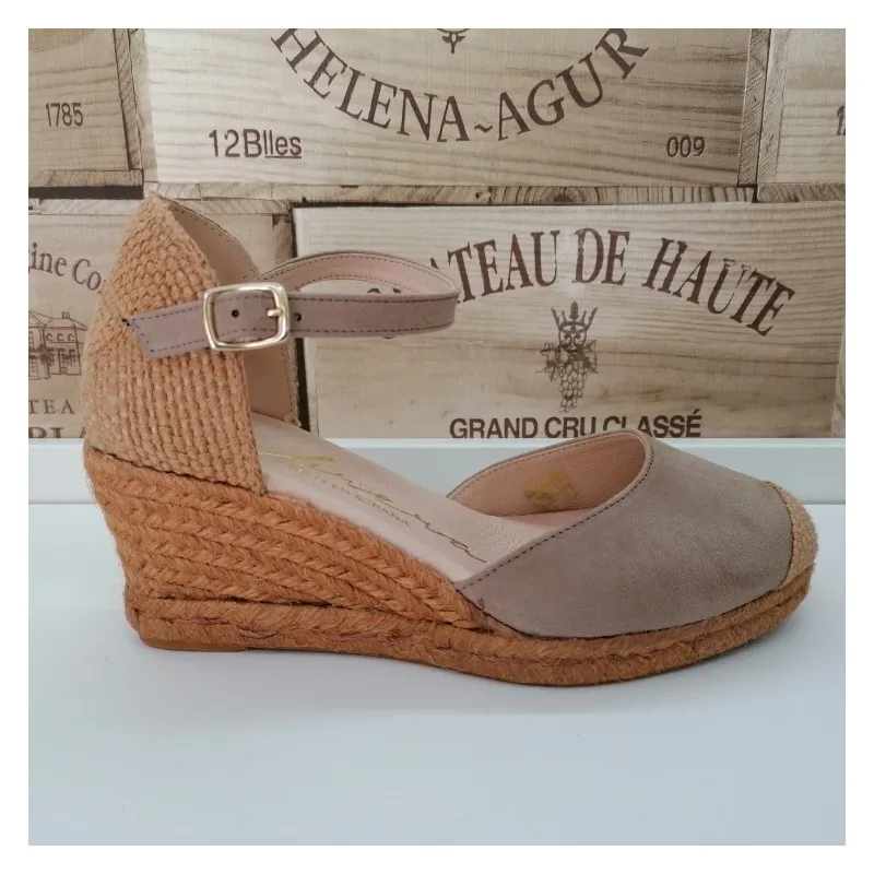 Alpargata Cuña Cuerda  Cabrera Suede Arena 7805