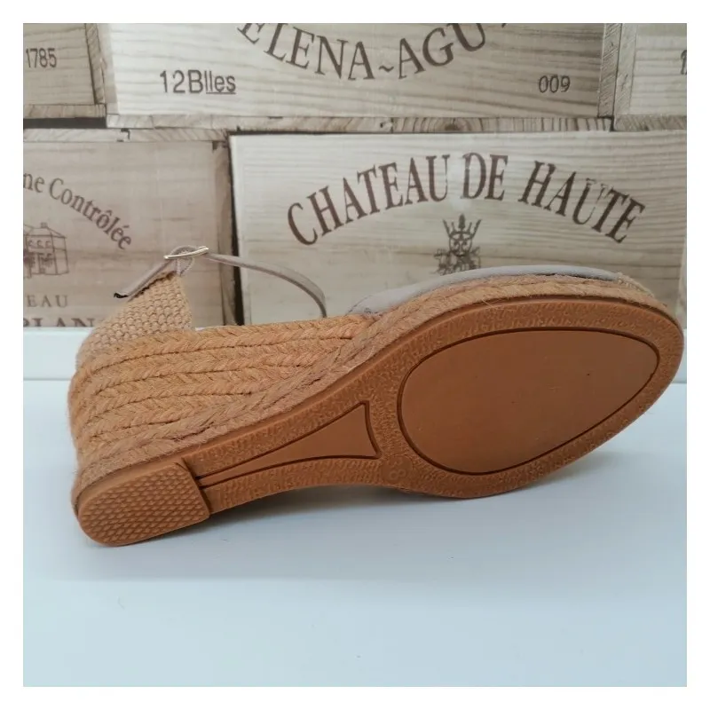 Alpargata Cuña Cuerda  Cabrera Suede Arena 7805