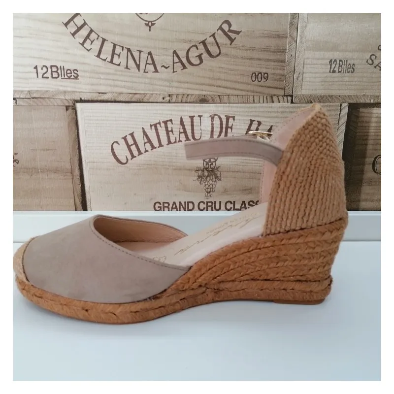 Alpargata Cuña Cuerda  Cabrera Suede Arena 7805