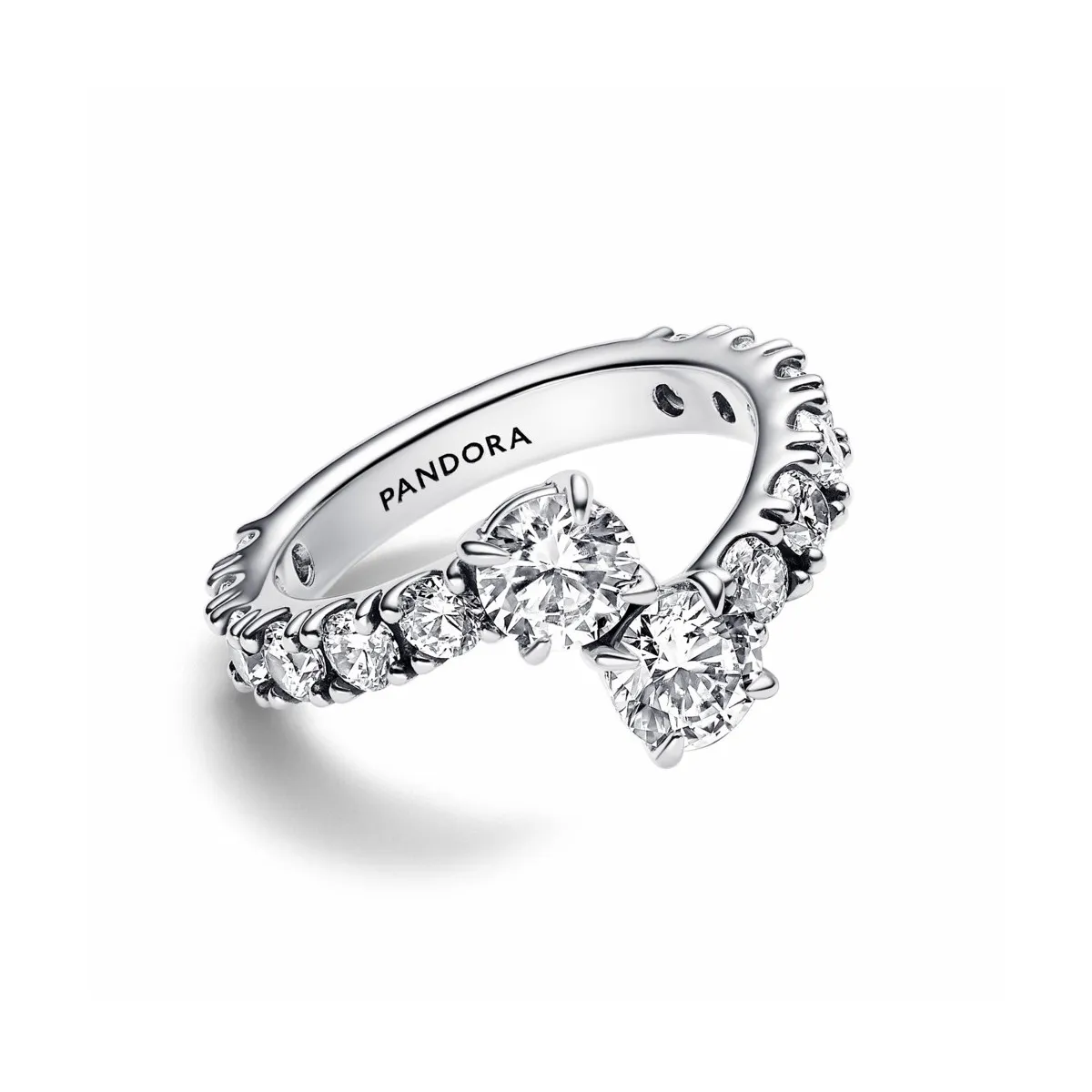 ANILLO BANDA BRILLANTE SUPERPUESTA  PANDORA