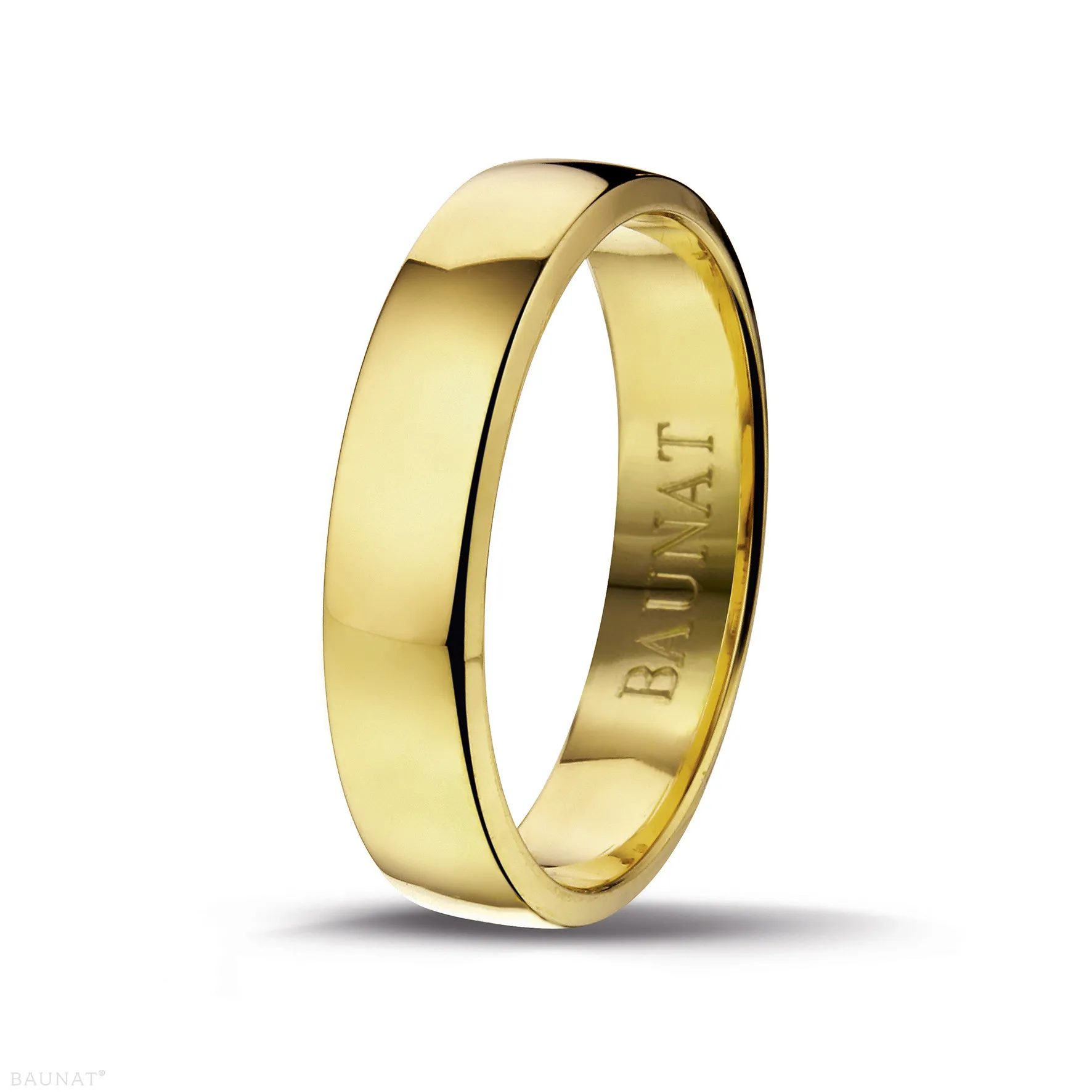 Anillo de boda con superficie esférica ligeramente de 5.00 mm en oro amarillo 