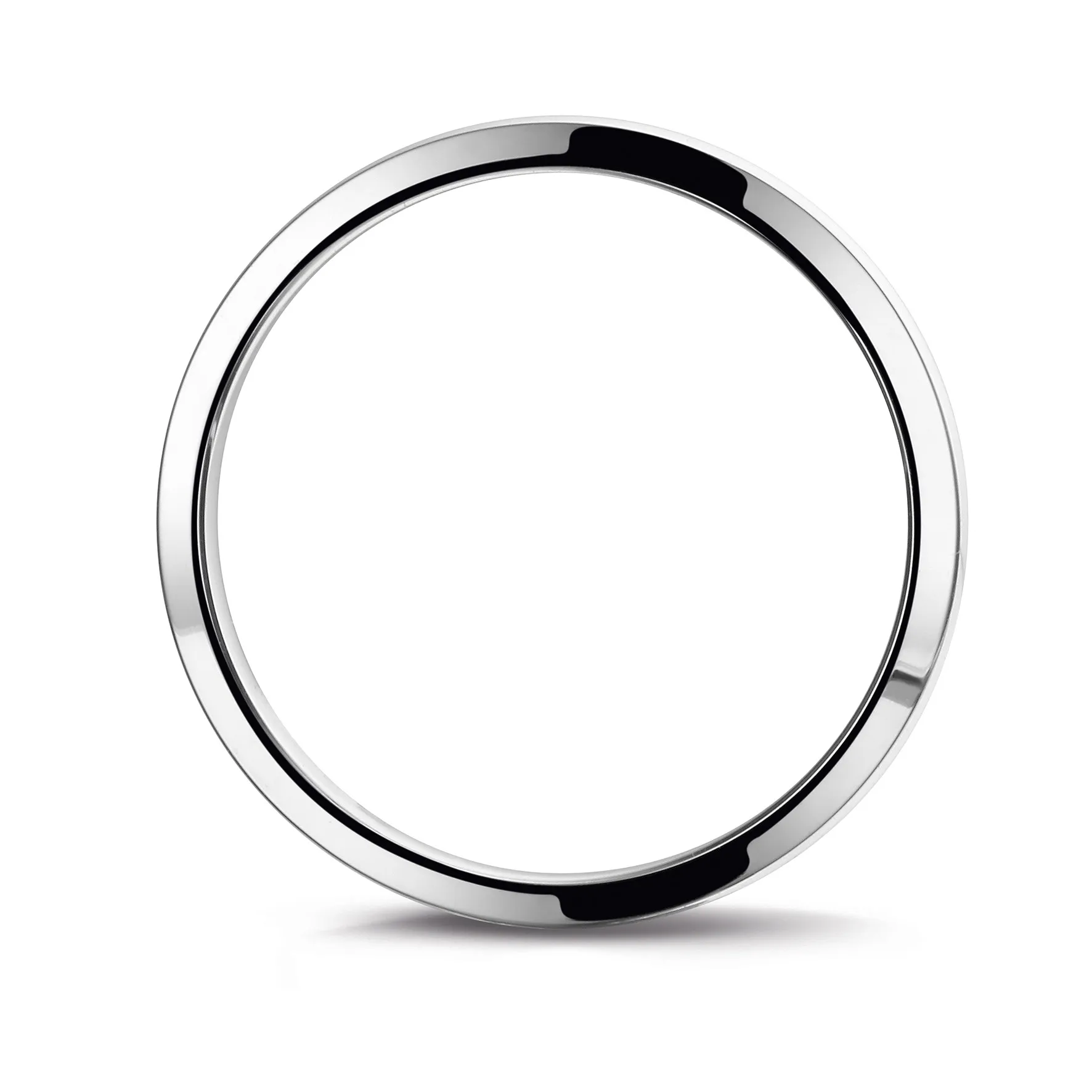 Anillo de boda con superficie ligeramente esférica de 4.00 mm en platino 