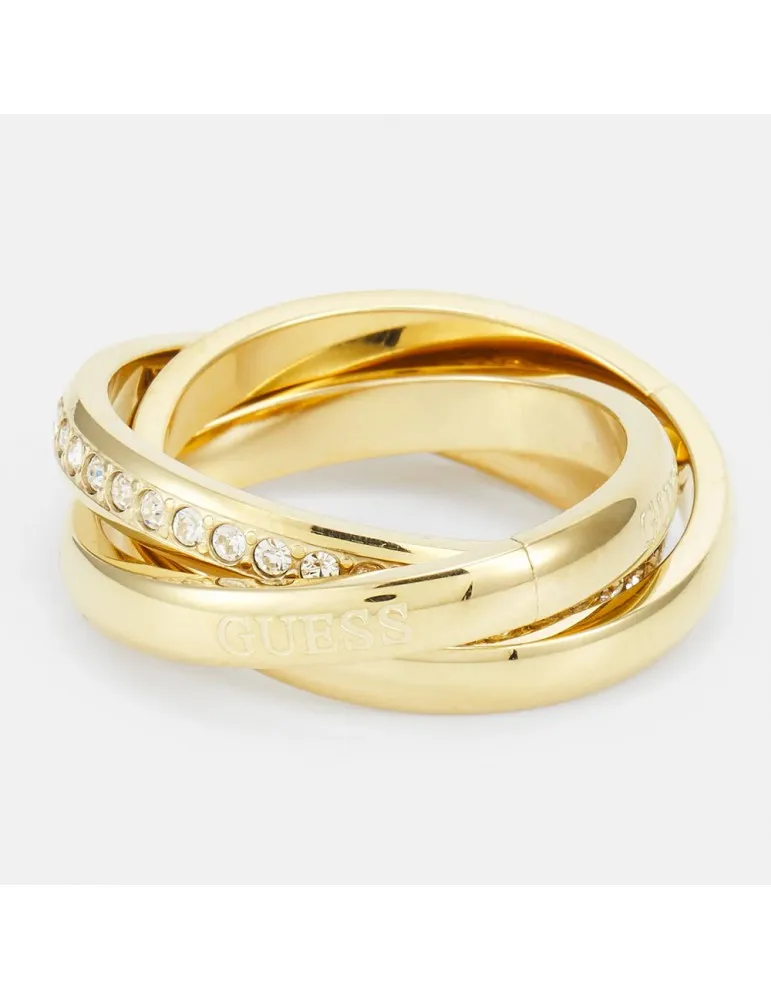 Anillo Guess Mujer Perfect 3 aros Acero Dorado