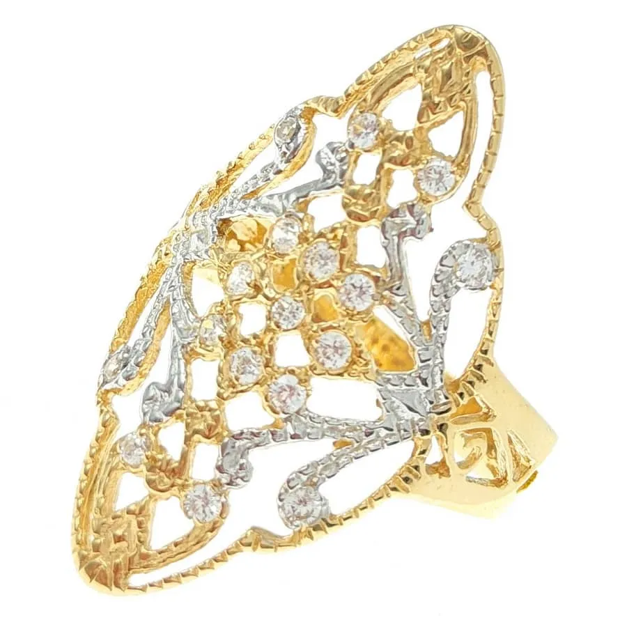 Anillo oro 18k lanzadera barroco