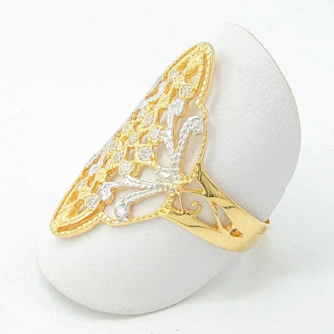 Anillo oro 18k lanzadera barroco