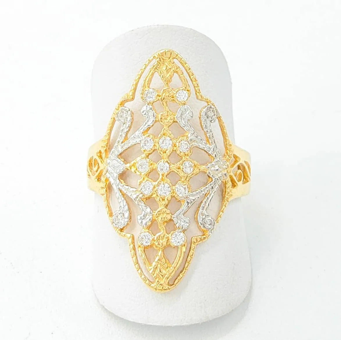 Anillo oro 18k lanzadera barroco