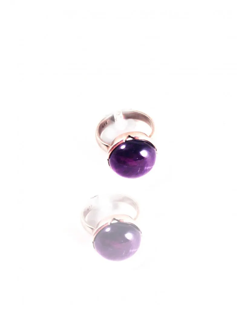 ANILLO PLATA  AMATISTA CABUJON 475