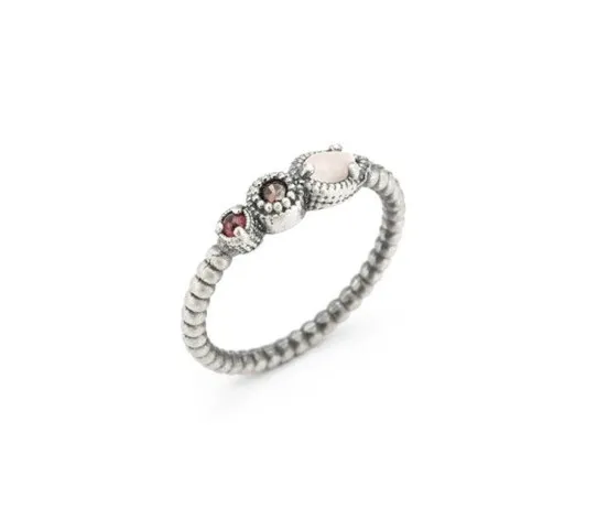 Anillo Raive Ojo Gato Rosa, Granate y Circonita Brown 15415