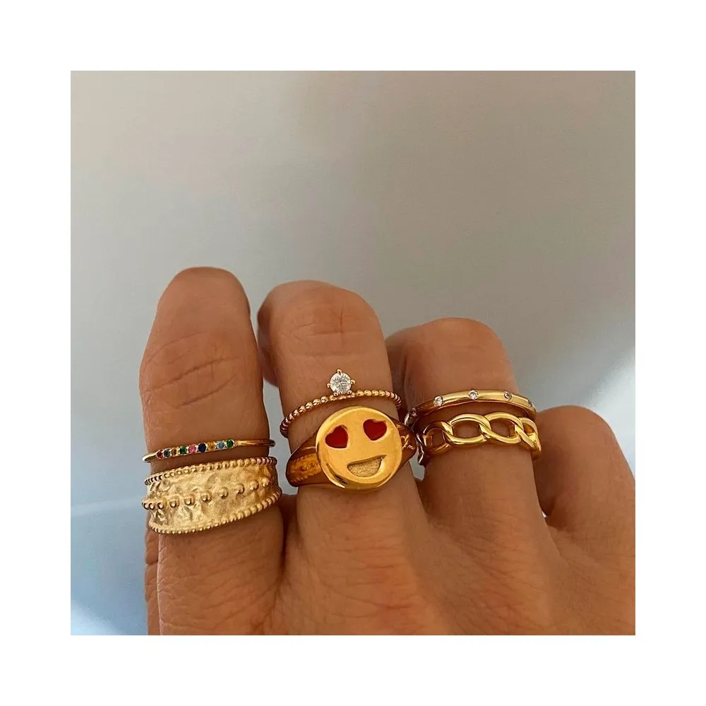 Anillo Smiley Love Oro