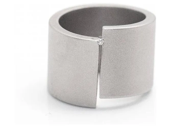 Autre Marque Anillo NIESSING en Acero y Diamante. Plata 