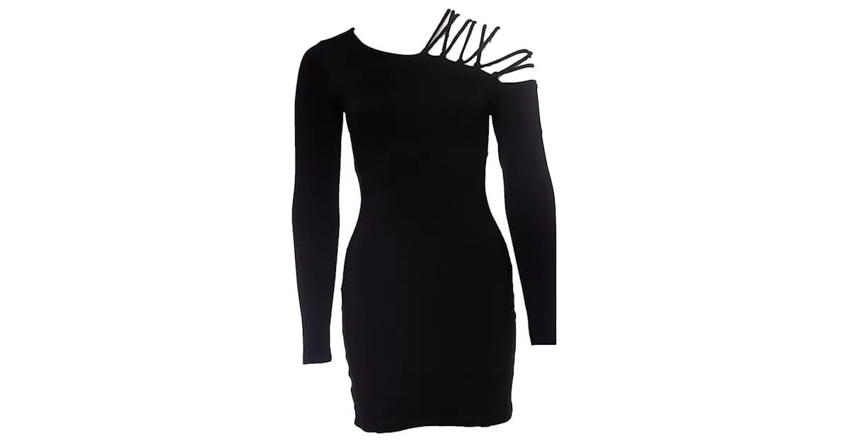 Autre Marque Susana Mónaco, vestido con tirantes abiertos en el hombro Negro 