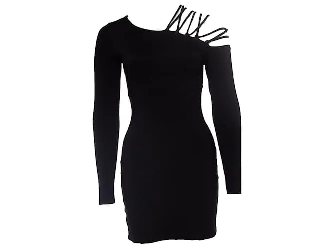 Autre Marque Susana Mónaco, vestido con tirantes abiertos en el hombro Negro 