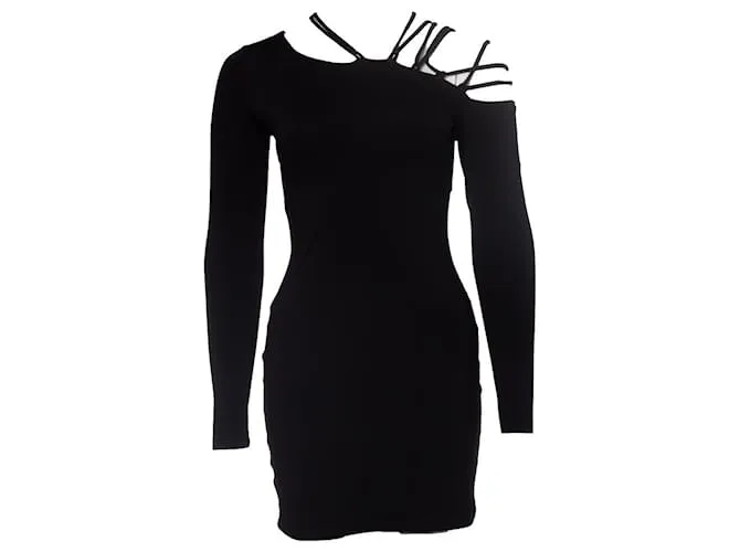 Autre Marque Susana Mónaco, vestido con tirantes abiertos en el hombro Negro 