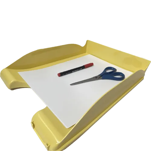 Bandeja Escritorio Organizador Documentos Plastico  Amarillo Claro