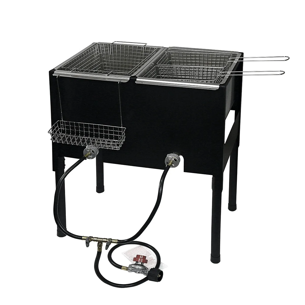 Barton 17QT Freidora profunda de triple canasta de alta presión Estación de propano de doble quemador