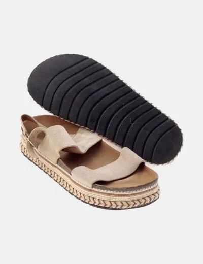 Belles Sandalia beige antelina