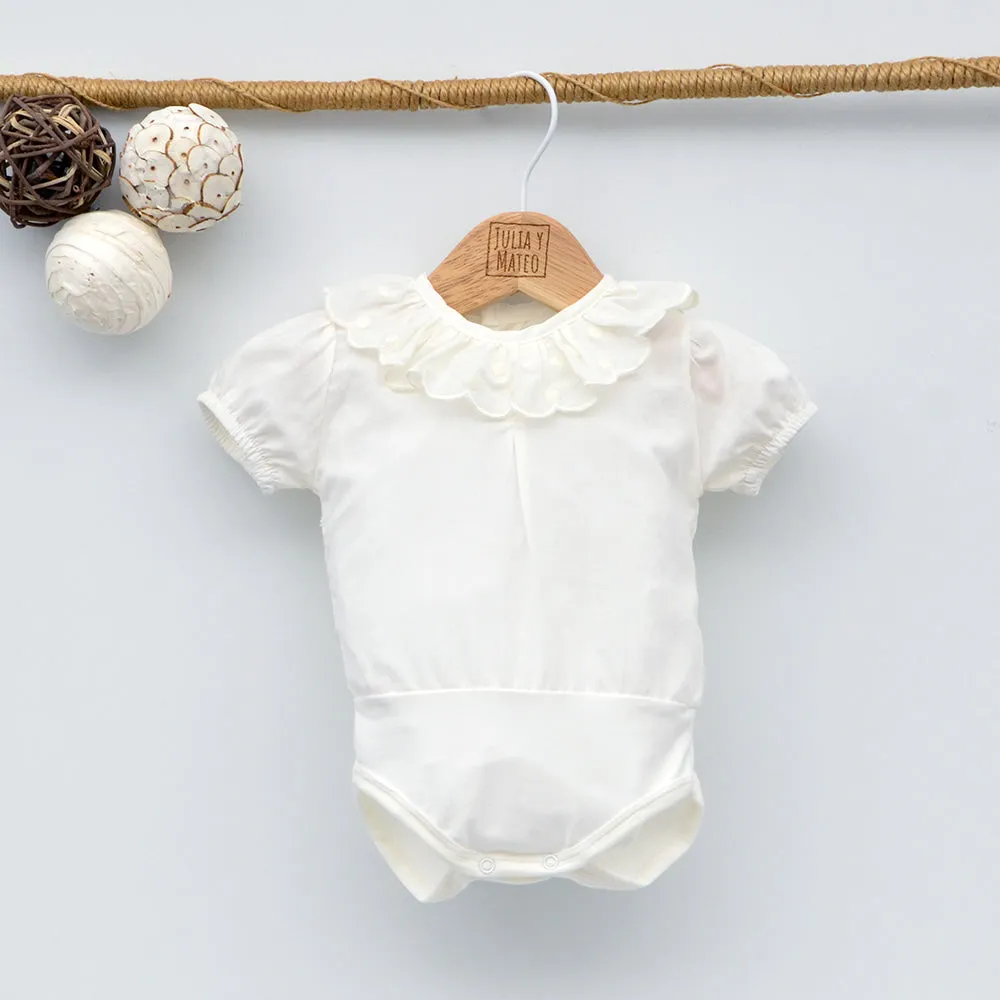Body bebé Abril camisa con bodoques manga corta