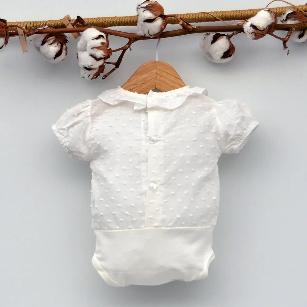 Body bebé Luz camisa de plumeti manga corta