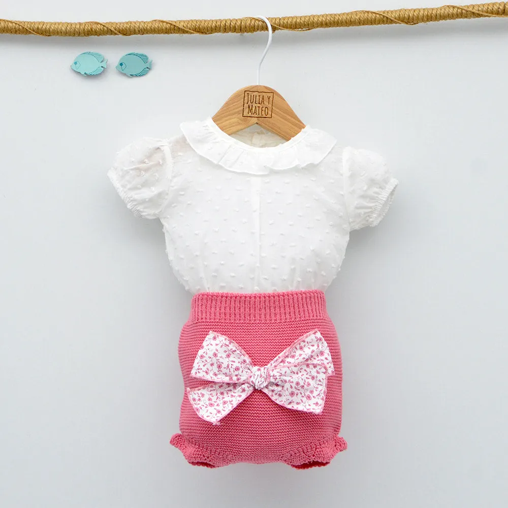 Body bebé Luz camisa de plumeti manga corta