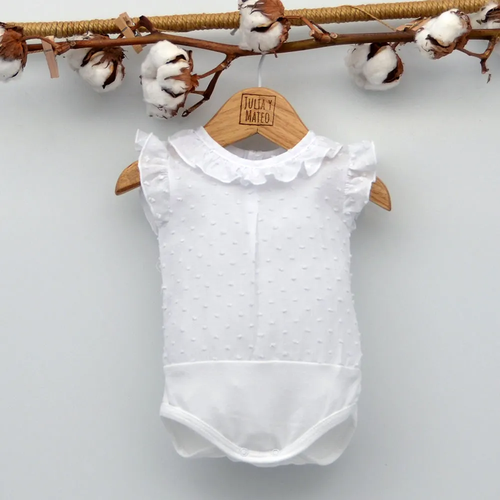 Body bebé Luz camisa de plumeti sin mangas