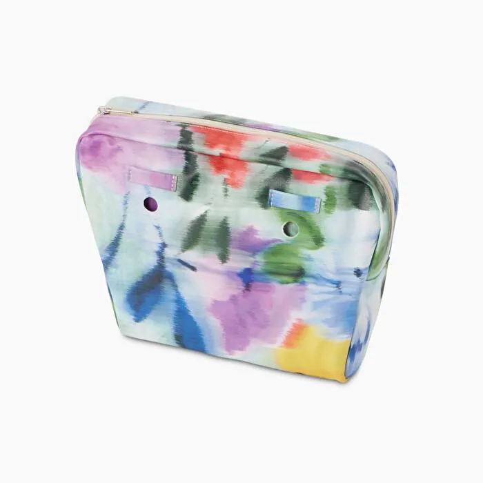 Bolsa interna y lazos de nappa floral O bag mini