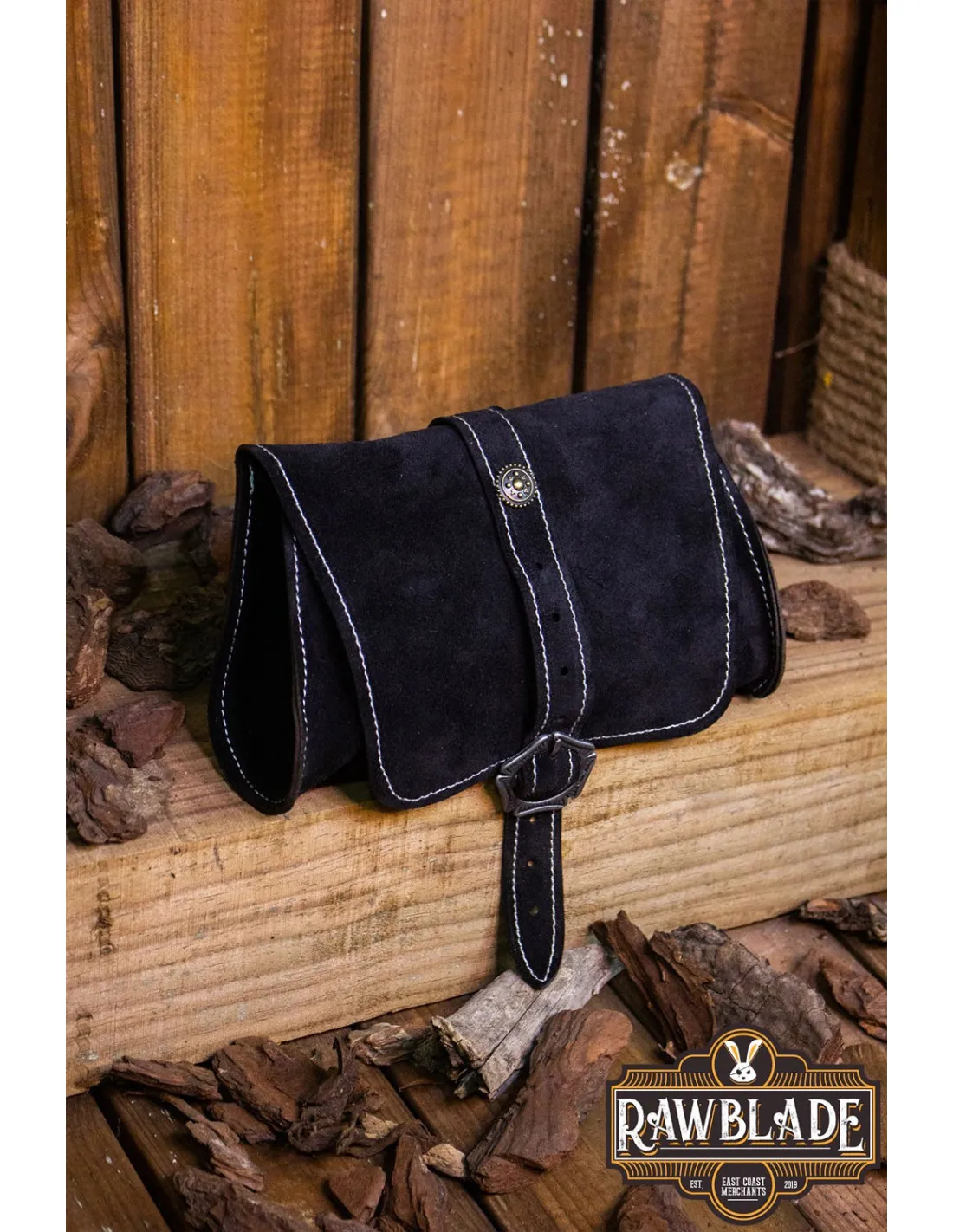 Bolsa medieval Morwen para cinturón, negra