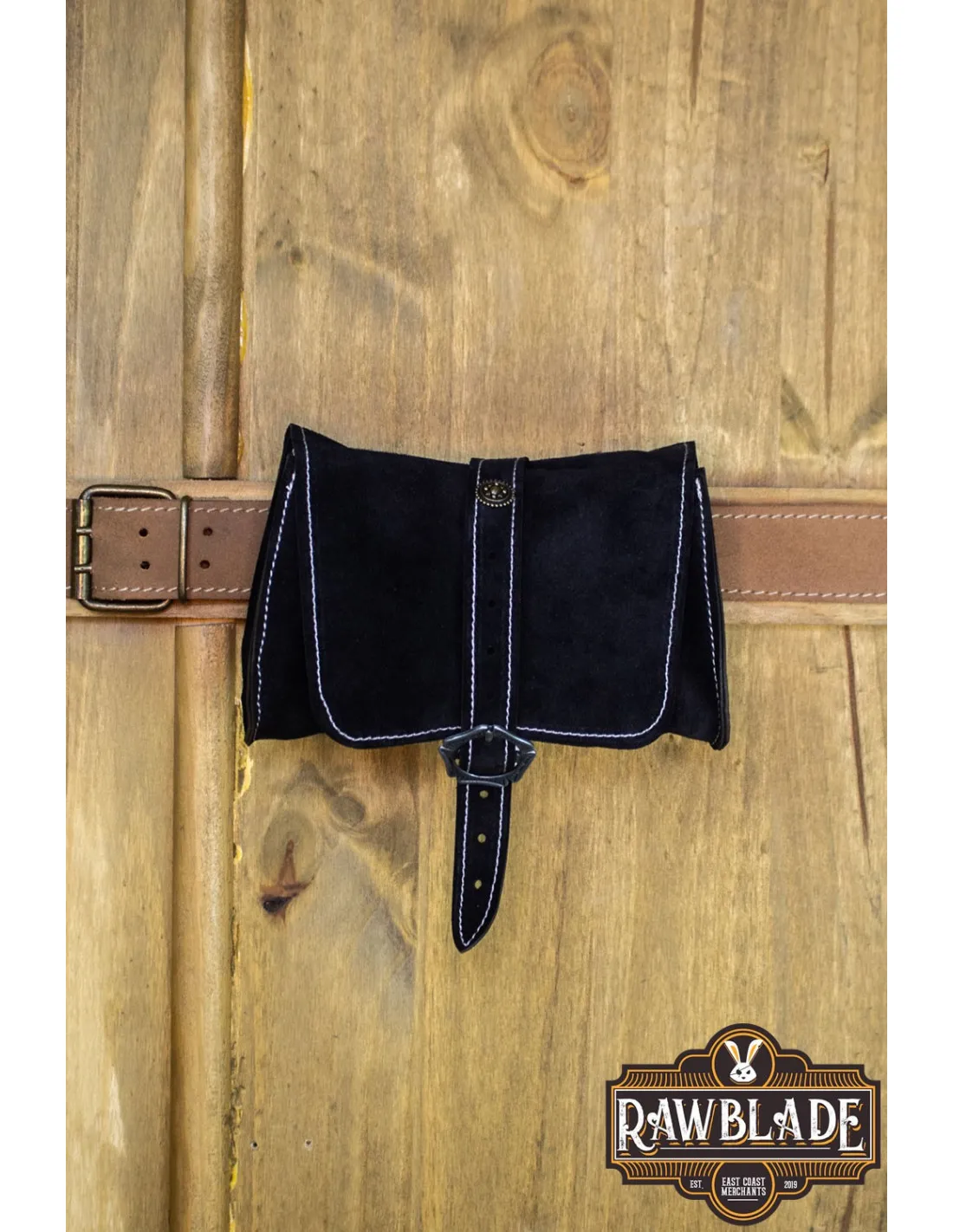 Bolsa medieval Morwen para cinturón, negra
