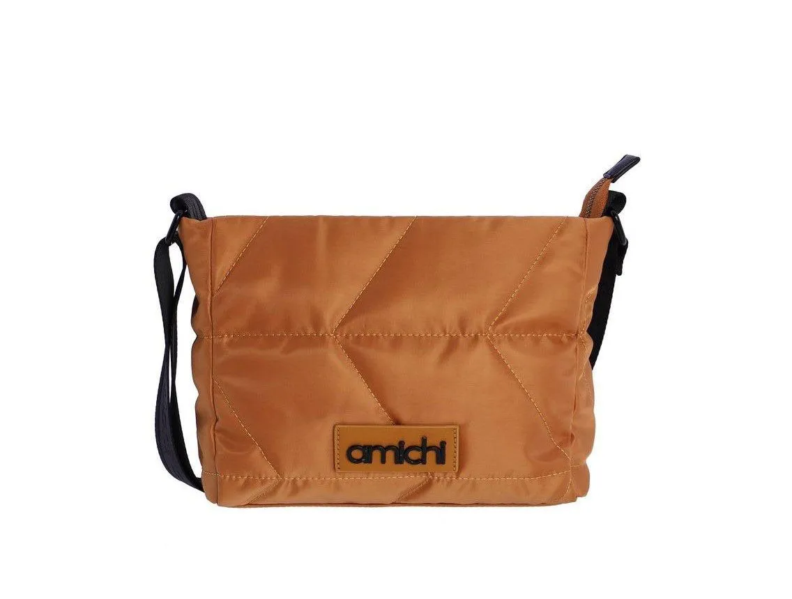 Bolso bandolera AMICHI acolchado color camel