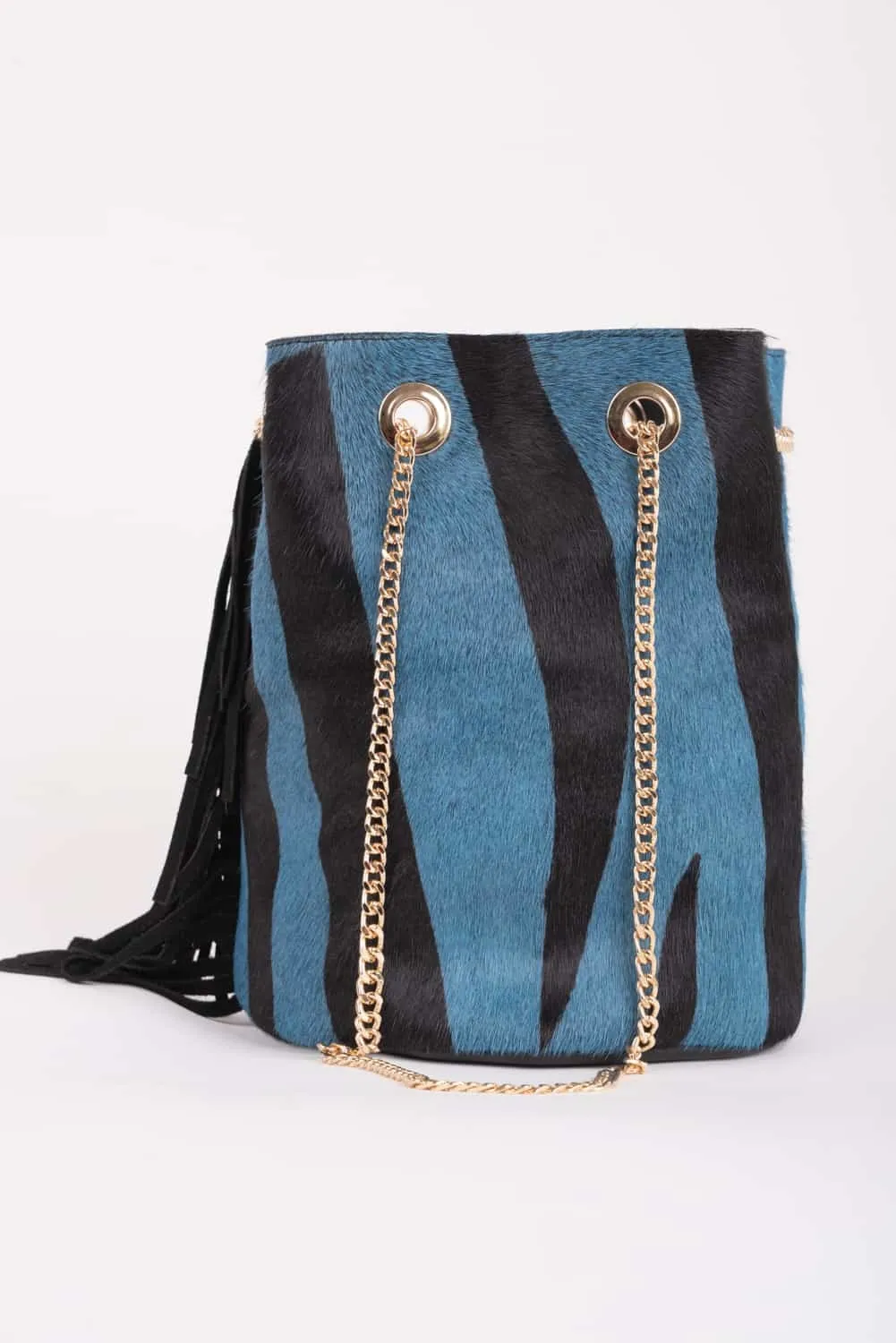 Bolso piel buffalo azul