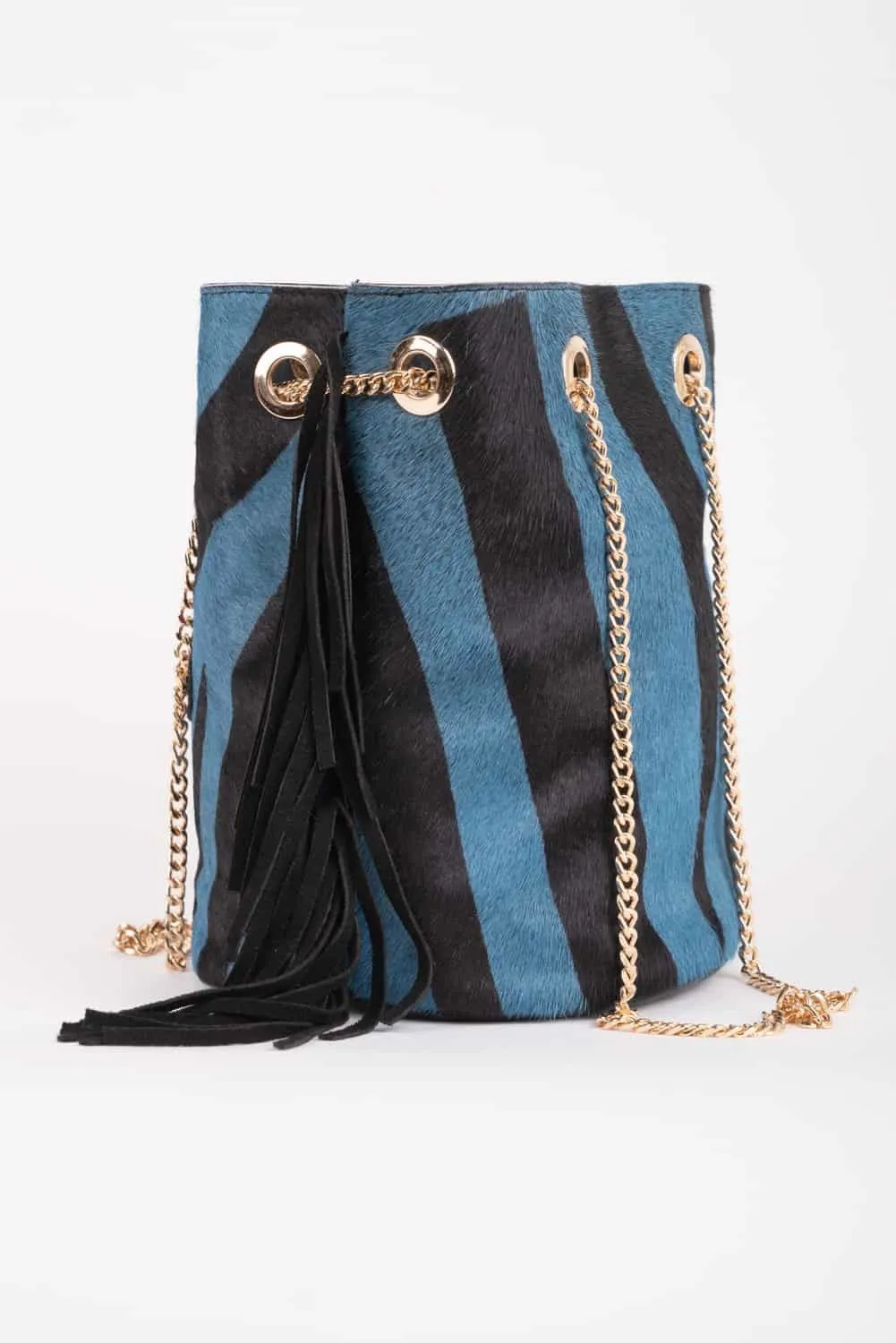 Bolso piel buffalo azul
