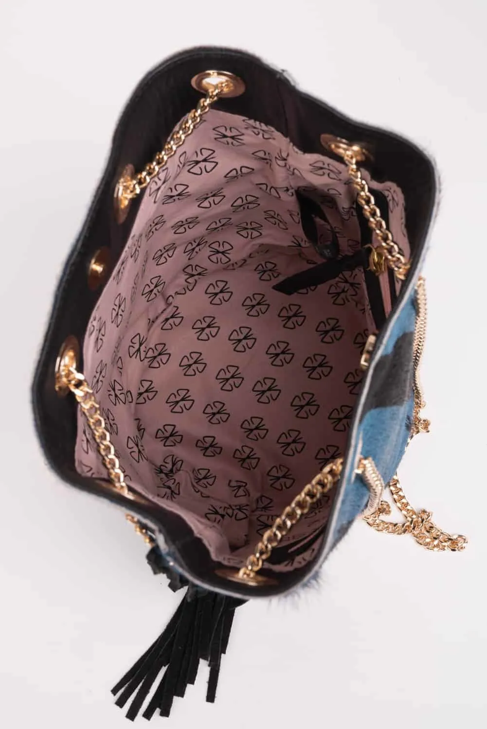 Bolso piel buffalo azul