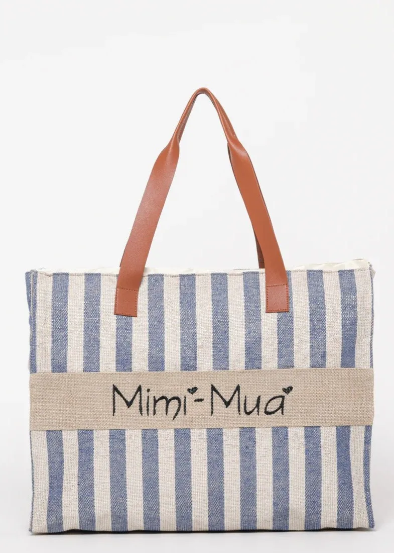 Bolso shopper lurex azul