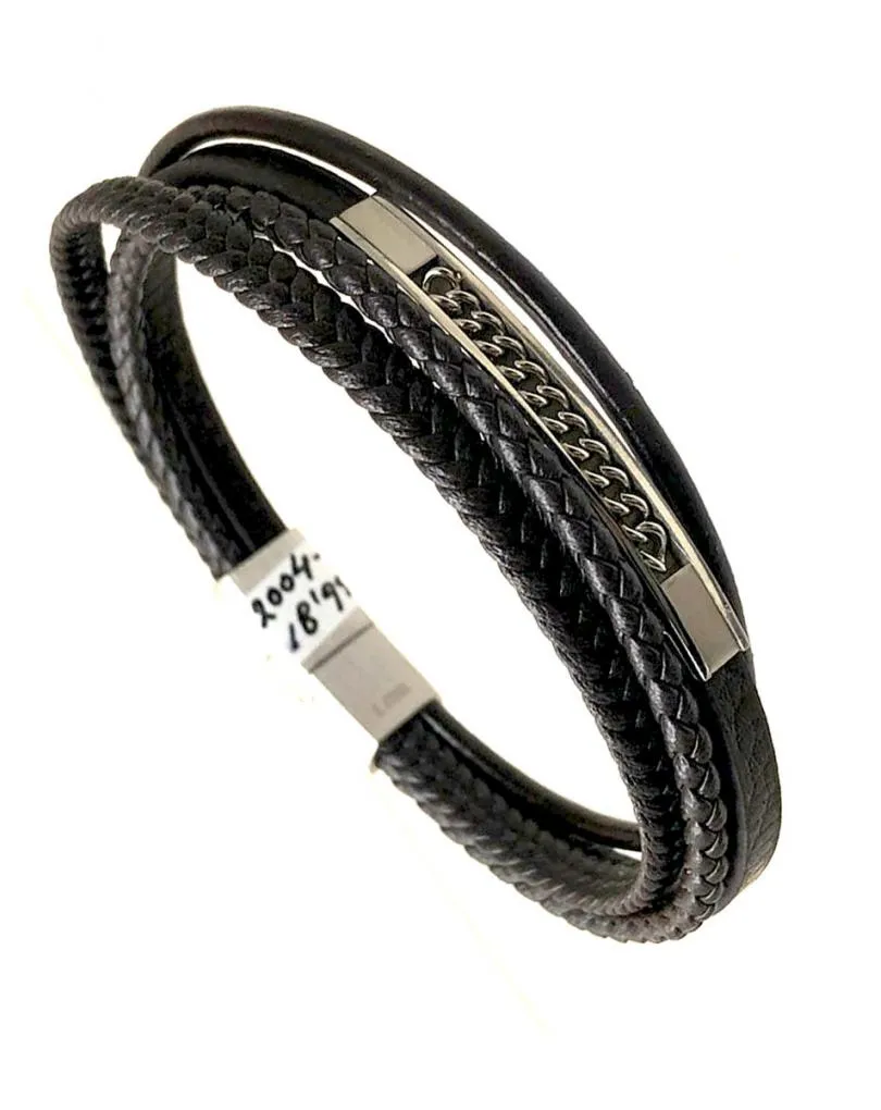 BONITAS PULSERAS DE  CUERO HOMBRE MARRONES DE CUATRO HILERAS