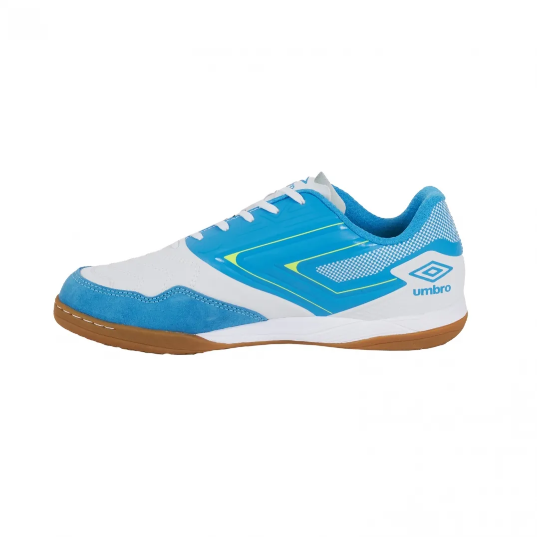 BOTA DE FÚTBOL SALA UMBRO CLUB 5 BUMPWHITE / SAFETY YELLOW / MALIBU BLUE