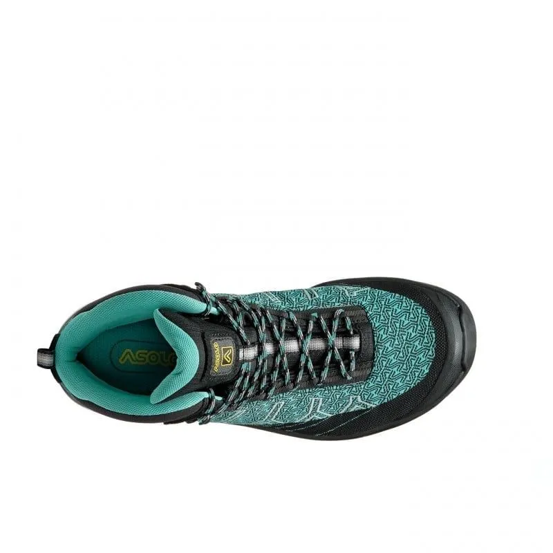Bota senderismo mujer Asolo FALCON EVO JAQUARD GV ML (NEGRO/VERDE ÁQUA)