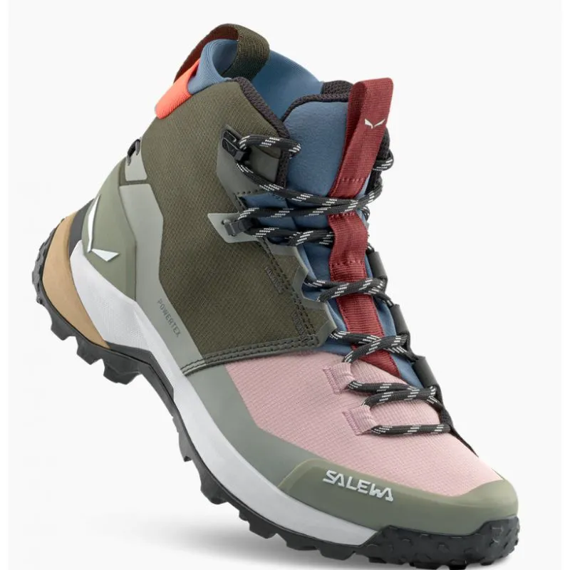 Botas altas de montaña Salewa PUEZ MID PTX (Dark olive shadow) Mujer