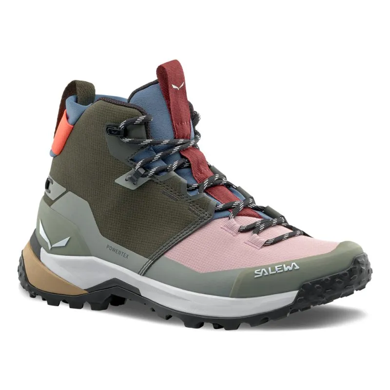 Botas altas de montaña Salewa PUEZ MID PTX (Dark olive shadow) Mujer