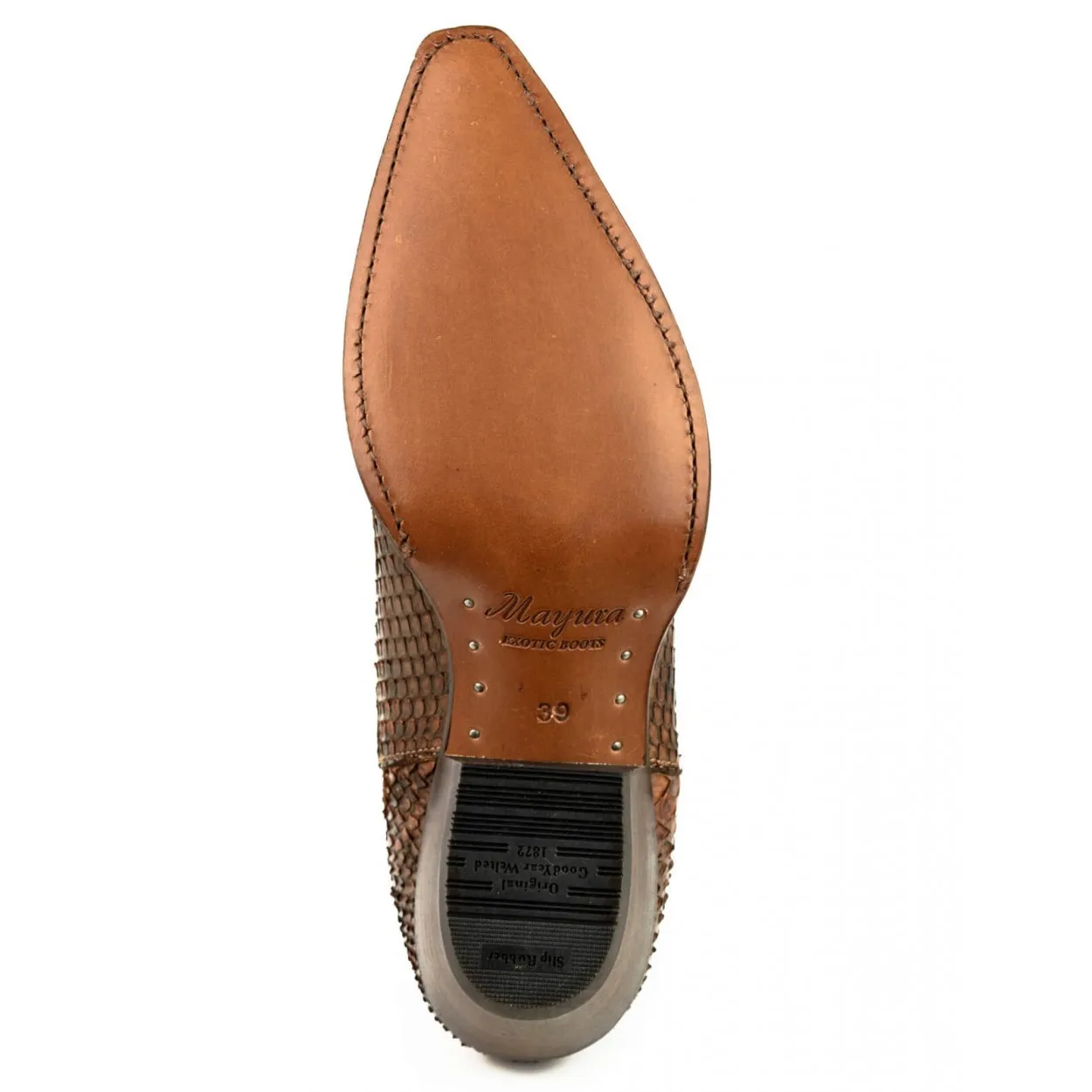 Botín cowboy piel de serpiente rojo mujer
